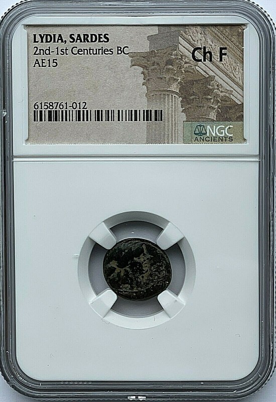 LYDIA, SARDES AE15 2ND-1ST CENTURIES BC - NGC CH F - FREE SHIPPING!