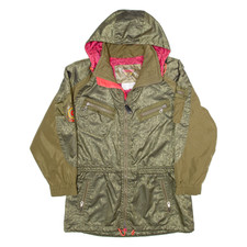 Kaelin Womens Rain Jacket Green Hooded M