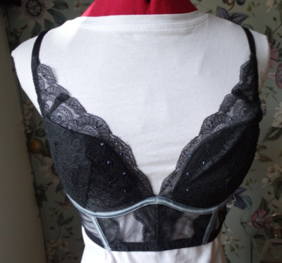 Gossard VIP Confession Longline  Padded Plunge Bra Black    Style No 19525  34D