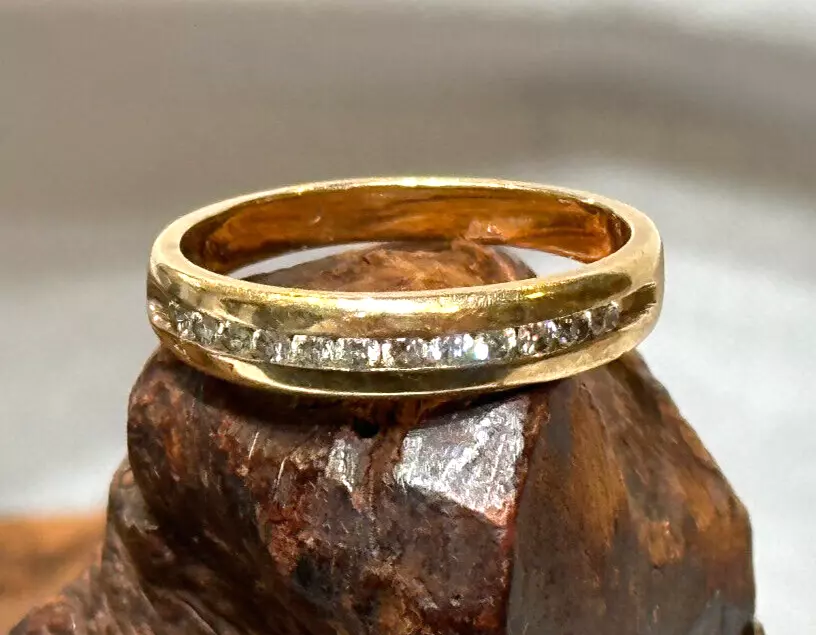 14K Yellow Gold Diamond Ring 2.98g Fine Jewelry Sz 7.75 Band eBay