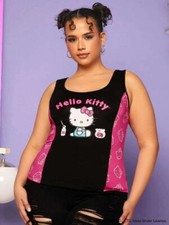 SHEIN X Hello Kitty and Friends Letter & Cartoon Graphic Tank Top Plus Size NWT
