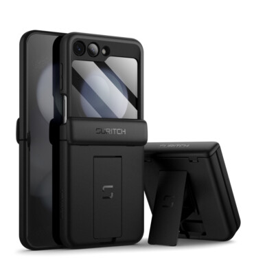 SURITCH for Samsung Galaxy Z Flip 5 Case with Built-in Screen Protector & Kickstand & Hinge Protection, Full-Body Shockproof Protective Cover, Blue SURITCH for Samsung Galaxy Z Flip 5 Case with Built-in Screen Protector & Kickstand & Hinge Protection, Full-Body Shockproof Protective Cover, Blue