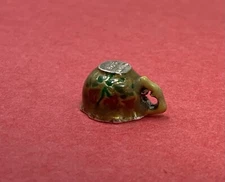 Sterling Silver Teacup Charm for Bracelet Enamel Yellow Floral Tea Party Cup