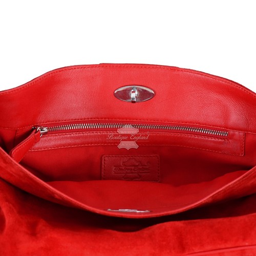 Hobo Slouch Damen Schultertasche Tragetasche Echtwildleder Leder stilvolle Handtaschen Geldbörse - Bild 7 von 16