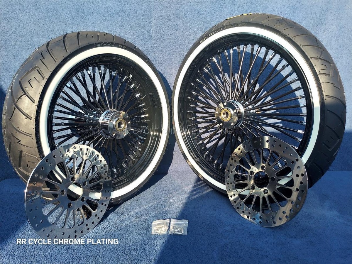 Ne✌️ DNA 52 Black Spoke Wheels 21 F 18 R 2 Rotor Tire Harley Touring 09