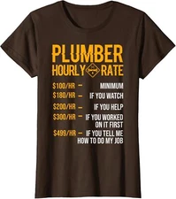 Plumber Hourly Rate Plumber Cool Friend Funny Ladies' Crewneck T-Shirt