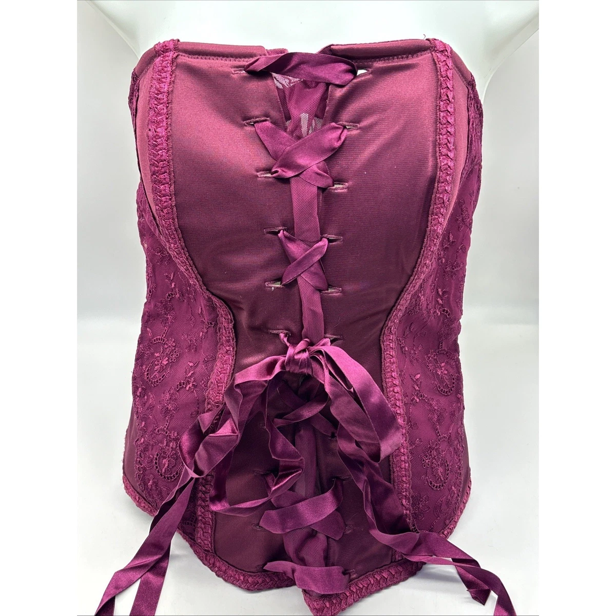 Cacique Renaissance Romantic Floral Lace Ribbon Lace-Up Waist Corset Belt 14/16 Cacique Floral Lace Up Corsets & Bustiers for Women for sale  main image 3
