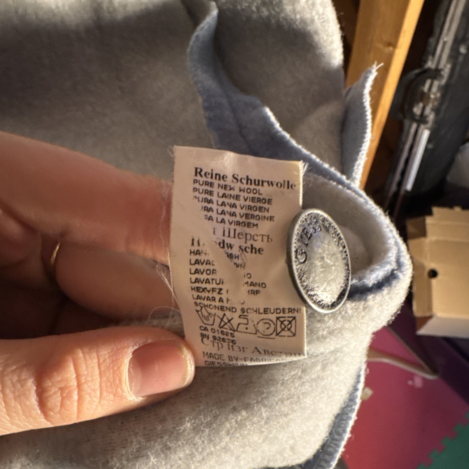 Giesswein Light Blue Collared Button Jacket with … - image 6