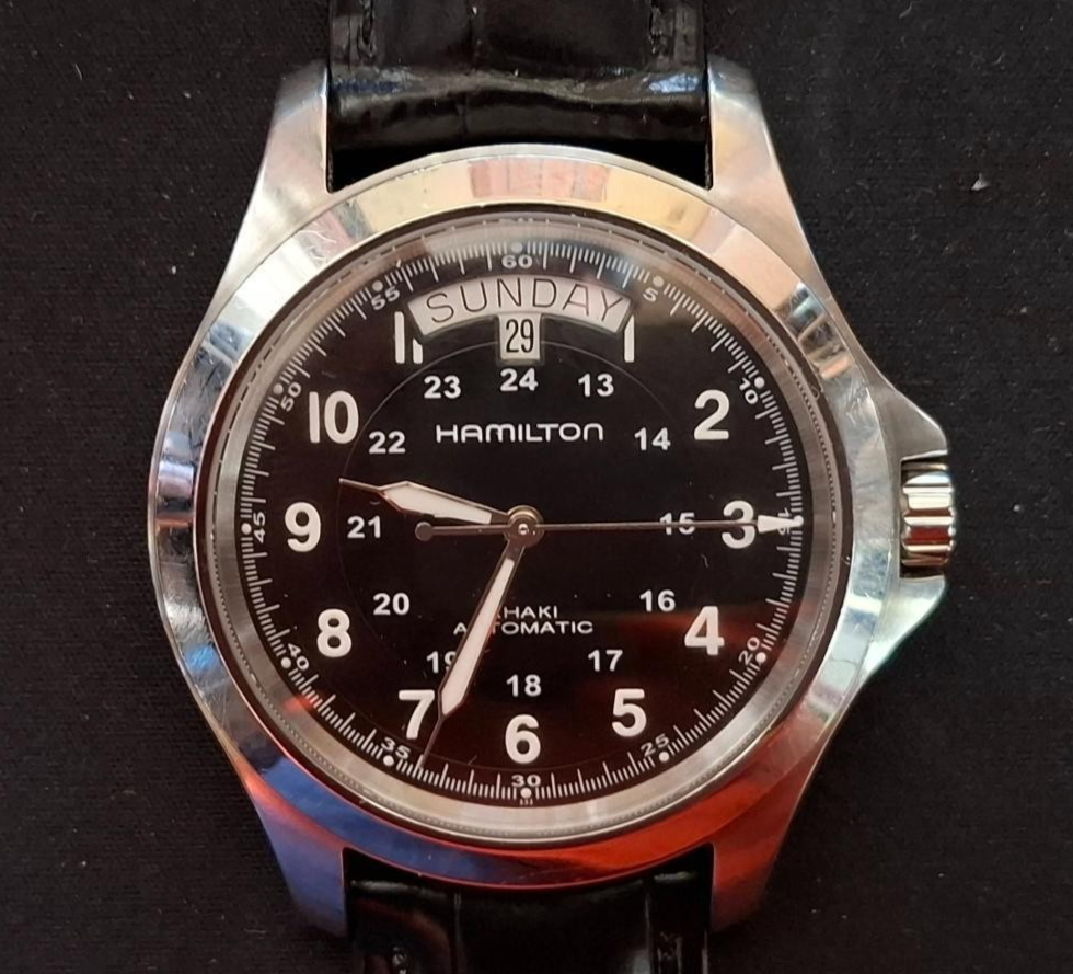 HAMILTON Khaki King Automatic Men's Watch H644550 Black Dial Day-Date Japan