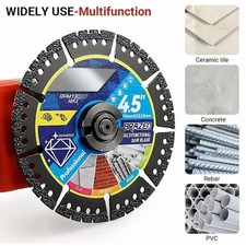 1-3x Diamond Multi-Purpose Saw Blades, 4.5'' Heavy Duty Diamond Cutting Blades