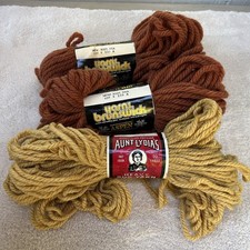 3 Skeins, Yarns Brunswick Aspen Rust  Aunt Lydias  Pure Virgin Wool Knitting Rug