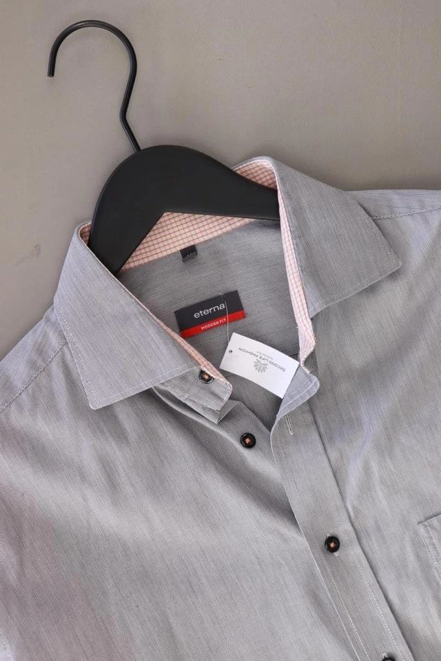 ✨ Eterna camicetta per uomo taglia Hemdgröße 40, M, 50 grigio di cotone ✨ - Immagine 3 di 4