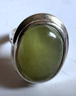 Natural Oval Gem in Handcrafted Sterling Silver Ring, Size 8 — photo 1