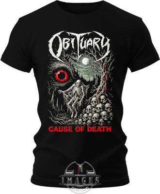 T-SHIRT OBITUARY CAUSE OF DEATH HEAVY METAL SHIRT Print DTF