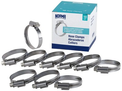 Non-Perforated Worm Drive Hose Clamps 8 To 16 Mm Range 9 Mm Wide W4 Pack Of 10