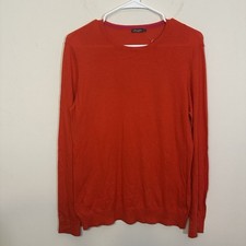 J McLaughlin Sweater M Pullover Crew Neck Long Sleeve Cotton Blend Knit Orange