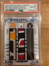 Legends patch! 2021 Ultimate Sports Kobe-Wade-Iverson PSA 10 3/3 Game Used! POP1