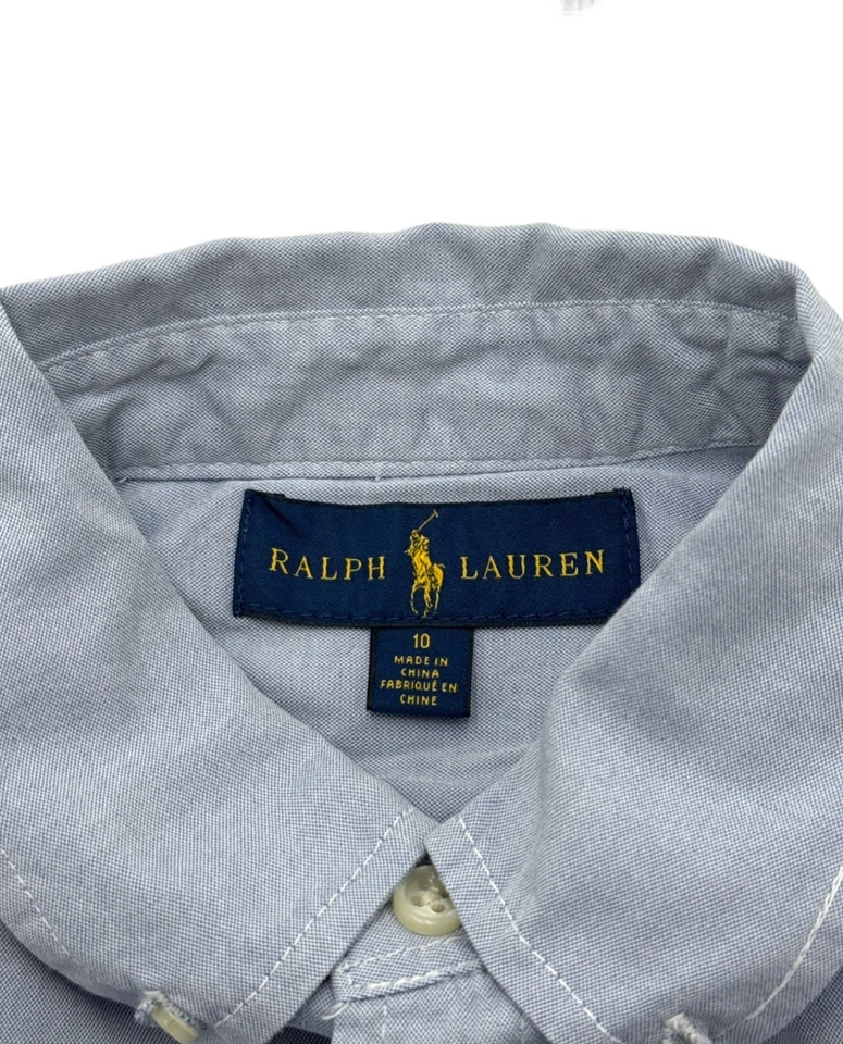 Ralph Lauren Jungen Langarm Button-Down Hemd Blau Gr. 10 Jahre - Bild 4 von 4