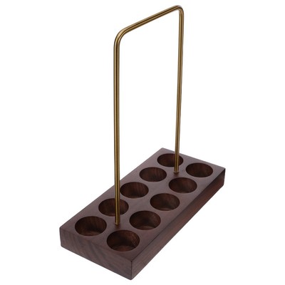  Coffee Bean Tube Rack: Glass Test Tube Storage Holder Wooden Base Stand for Bat