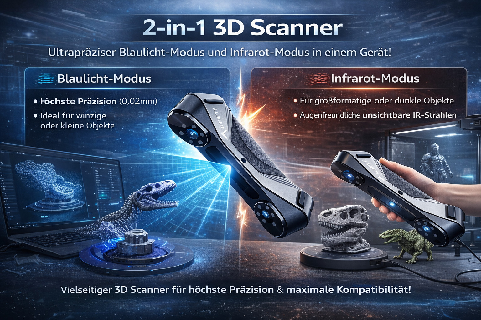 Creality CR-Scan Raptor 3D Scanner 0,02mm | 60fps | Handheld | 5-2000mm |Win/Mac - Bild 5