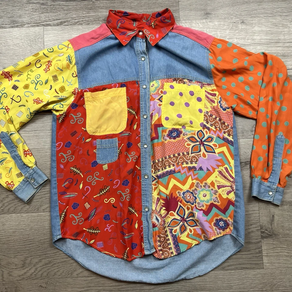 Vintage HYPE Womens Button Down Long Sleeve Blouse Size Medium - Image 2 of 4