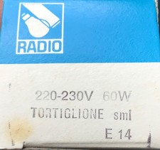 Radio E14 Type 60 watt 220 Volt Tortiglione SMI candelabra Light Bulb Vintage