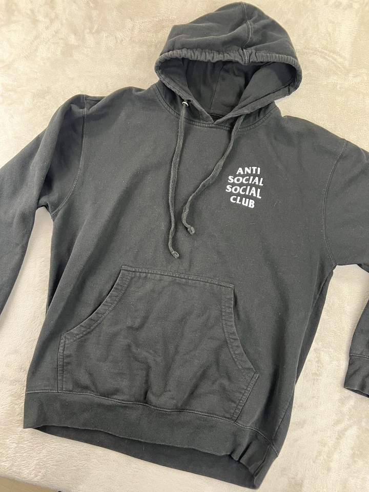 Anti Social Social Club Hoodie Mens Large Black Pullover Streetwear Back Graphic - Image 2 of 4