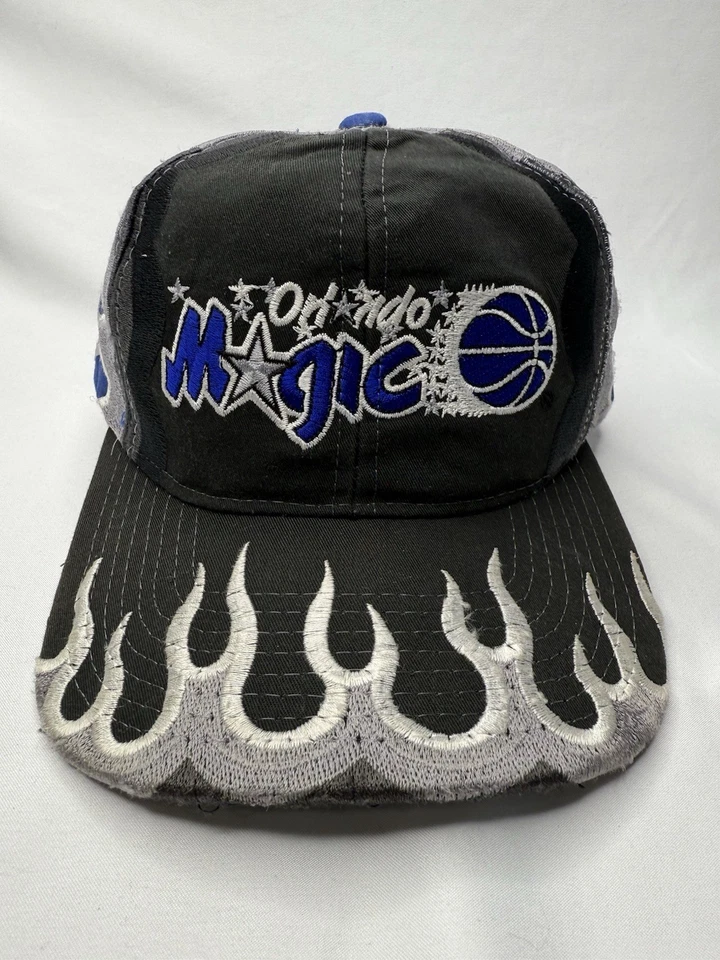 VINTAGE ORLANDO MAGIC SNAPBACK HAT FLAMES STARTER NBA FIRE WAGNER BANCHERO RARE - Image 2 of 4