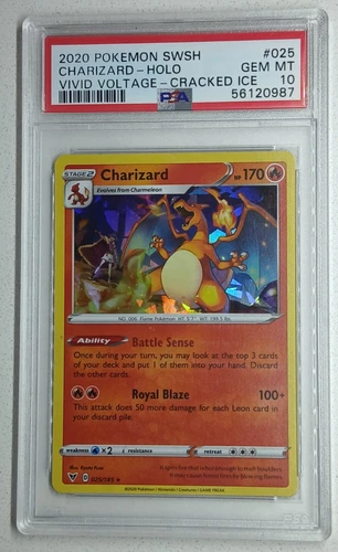 Pokemon TCG - Charizard 2020 Vivid Voltage Cracked Ice Holo #25 PSA 10
