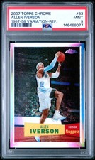 2007 TOPPS CHROME 1957-58 VARIATION-REFRACTOR #33 ALLEN IVERSON 13/999 PSA 9