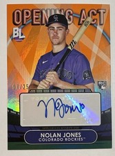 Nolan Jones 2023 Topps Big League Opening Act Orange Rookie Auto #d 7/25 #OAA-NJ