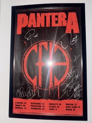 Pantera Autographed Tour Poster Signed by Band Members - Rock & Pop