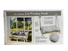 Pet Store Soft Comfortable Cat Window Perch 19in x 11in Wood Cushion