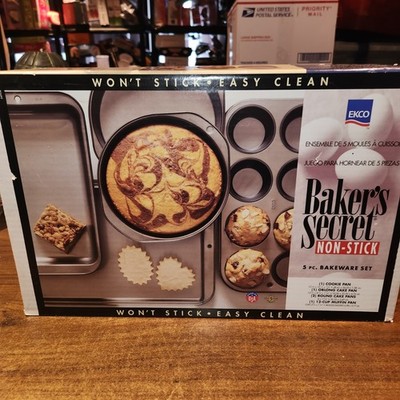 Vintage Ekco Baker's Secret 5 Piece Basic Bakeware Set 1996 NEW Sealed Non-Stick