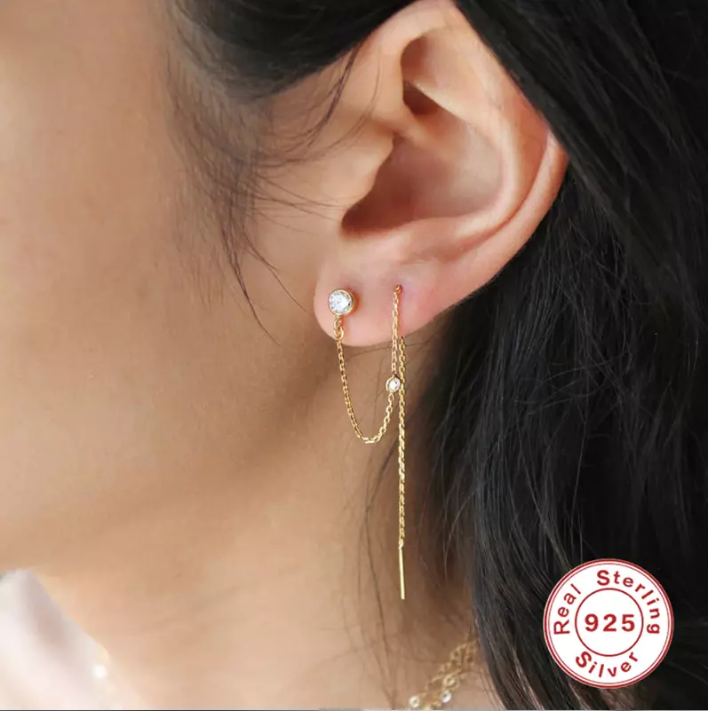 Two piercing clearance earring chain