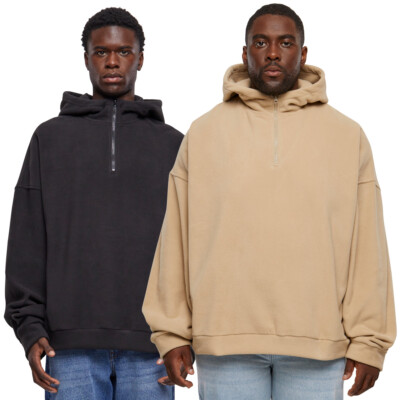 Urban Classics Oversized Polar Fleece Half Zip Hoody Herren Kapuzenpullover Neu
