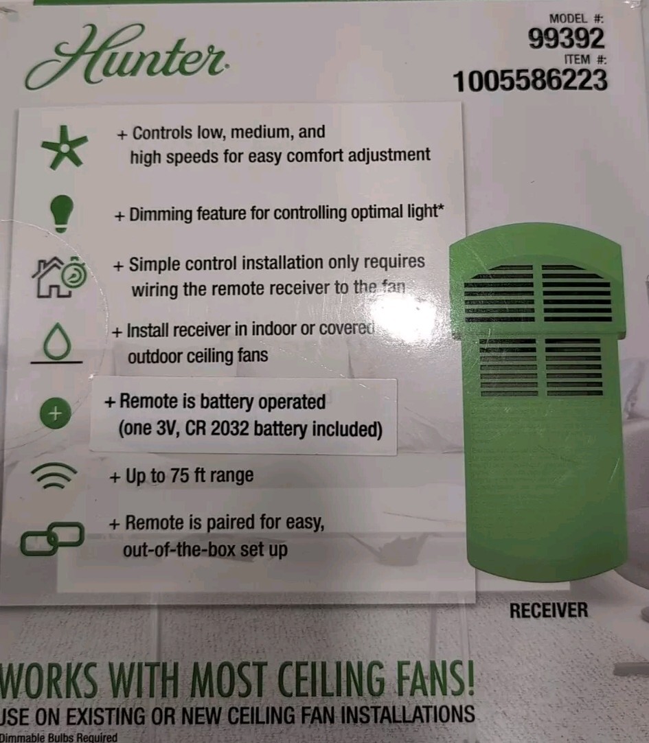 Hunter Universal 3-Speed Ceiling Fan Handheld Remote Control