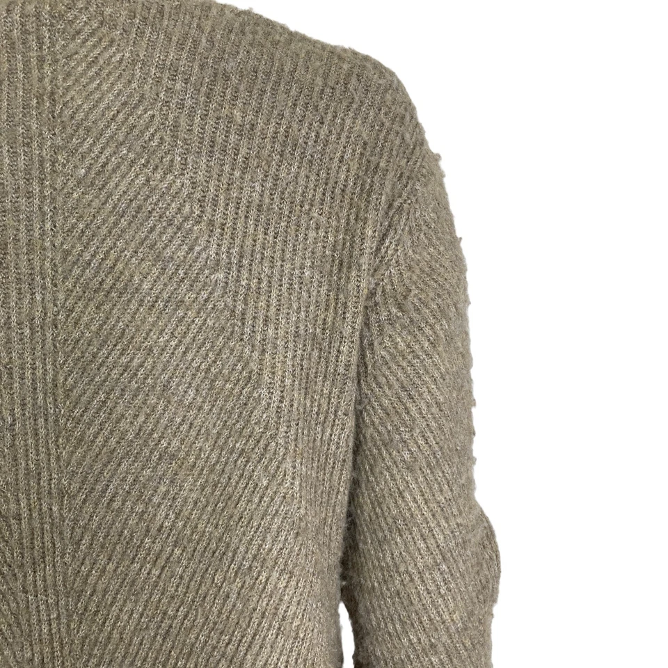 Suéter Sweet Romeo Para Mujer XS Gris Acanalado Pullover Gran Tamaño Cuello Alto Foto 4 de 4