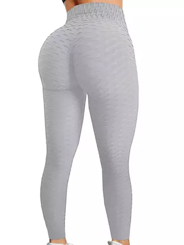 Hochtaillierte Damen-Yogahose Anti-Cellulite zerknitterte Butt-Leggings Push Up FITNESSSTUDIO - Bild 31 von 42