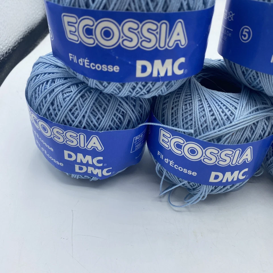 DMC Ecossia Thread Embroidery 100% Cotton Made In France Light Blue Lot Of 7 New - Image 3 of 4