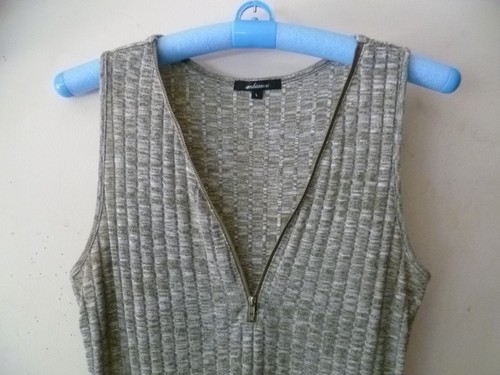 Ambiance Apparel Women's One Piece Dress Green Honey comb Sleeveless Sz L Summer - Picture 2 of 6