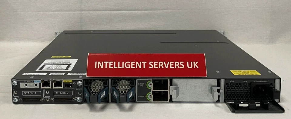 Cisco Catalyst WS-C3750X-48PF-L 48x 1Gbit Ports PoE+ 1100W PSU LAN Base Switch - Image 2 of 2
