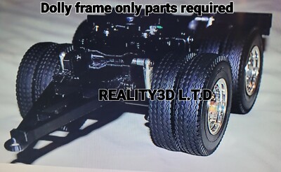 Tamiya 1/14 Semi Truck Trailer 2 Axle Dolly Pin Coupler Bausatz. + 6 klare Gläser