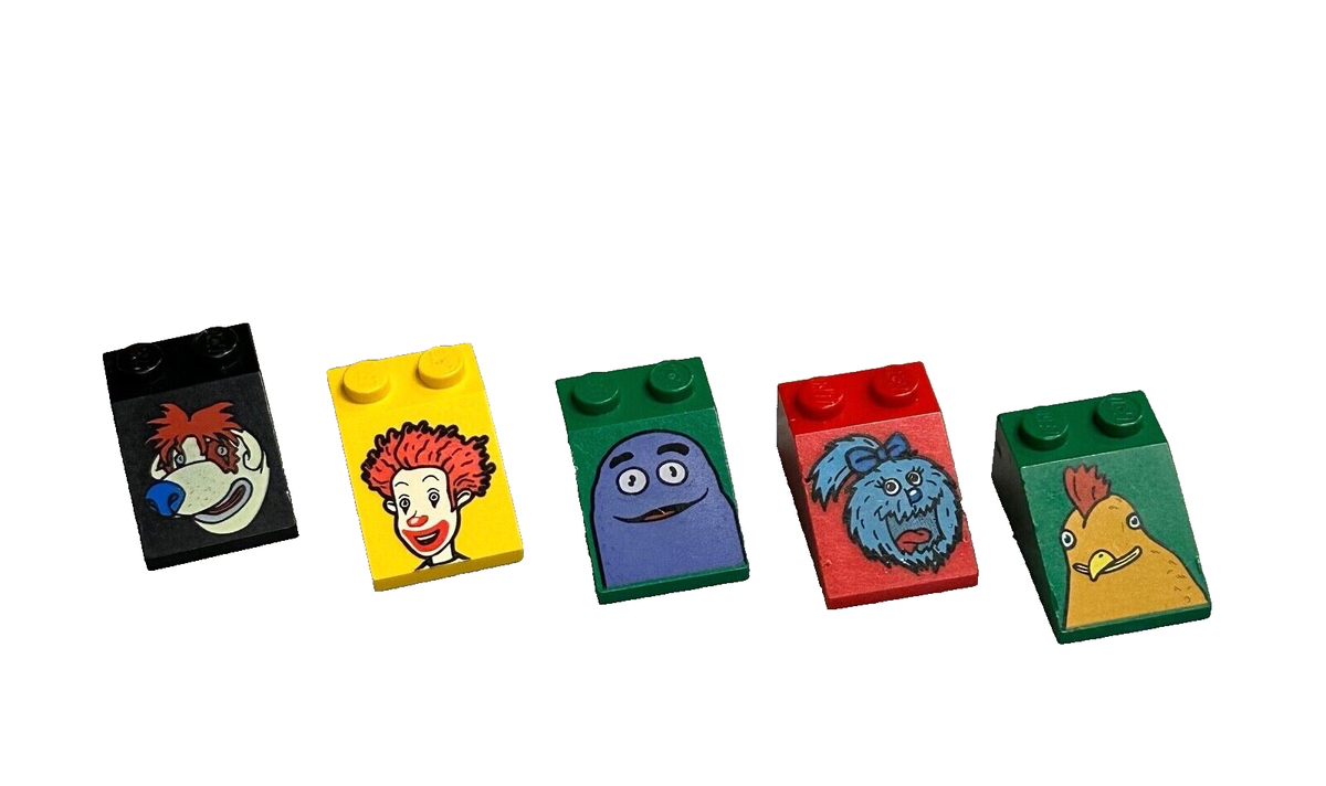 Lego McDonald's 3x2 33° Printed Slope Brick -- Red Green Yellow