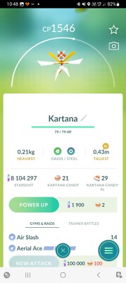 Pokemon Trade Go Kartana Level 15 Below 1500 CP