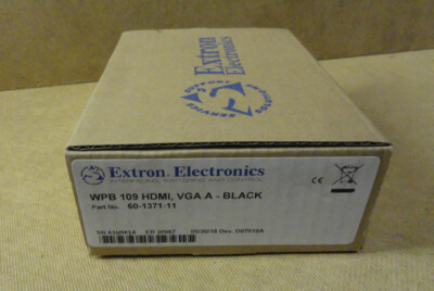 Extron WPB 109 HDMI, VGA  A - Black  p/n 60-1371-11