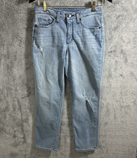 SPANX The Slim X Casual Cuffed Stretch Straight High Rise Jeans Size 26 Y2K