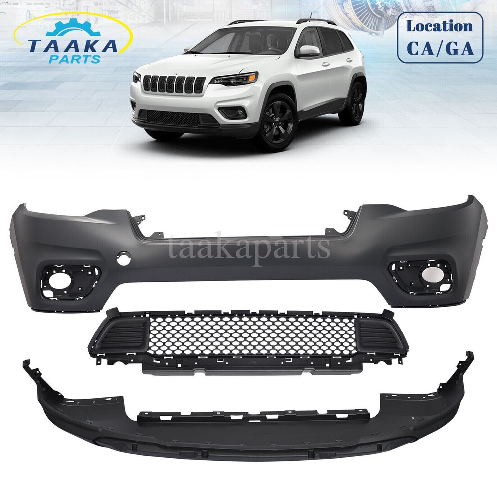 2019-2021 Jeep Cherokee Front Bumper Lower Grille Cover Replacement Set
