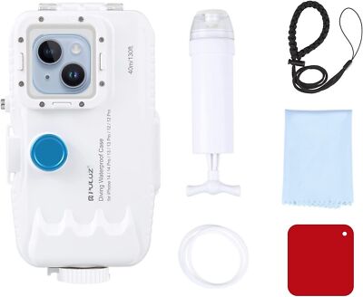 PULUZ 40m/130ft Unterwasser Tauchen Fall Gehäuse IP68 für iPhone 15 14 13 12 Pro