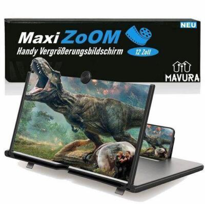 MAXIZOOM Handy 3D Bildschirm Lupe Smartphone Vergrößerungslupe Projektor 12''